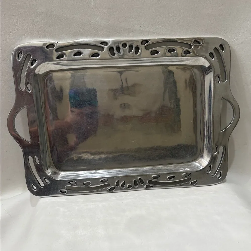 Holland Boone Polished Pewter Lead Tarnish Free Rectangular Tray 12 2/4 X 19
